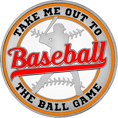 Red "Baseball" with Orange Outer Circular Borders